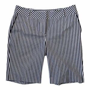 Annika Cutter & Buck Black White Bermuda Preppy Shorts Golf 10" Inseam Size 6
